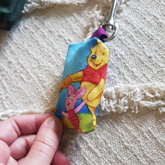 Doggy DOO Doggy Poo Bag Blue and Yellow Disney Winnie The Pooh Handsewn Pouch - Picture 3 of 4